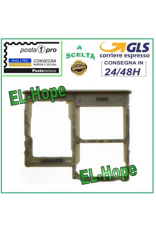 Slot Cart Fach Halter Nano SIM Micro SD Samsung Galaxy A40 SM-A405F Silber
