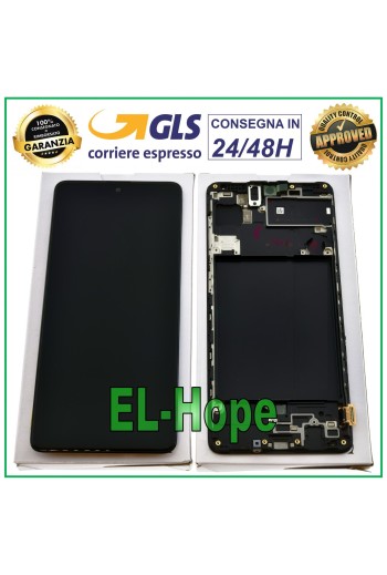 ORIGINAL LCD-DISPLAY + RAHMEN SAMSUNG GALAXY A71 SM-A715F TOUCHSCREEN 6,7  SCHWARZ