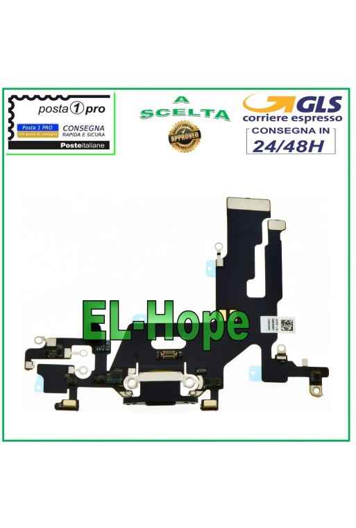 APPLE IPHONE 11 LADEANSCHLUSS FLACH MIKROFONJACK DOCK USB LADEN SCHWARZ