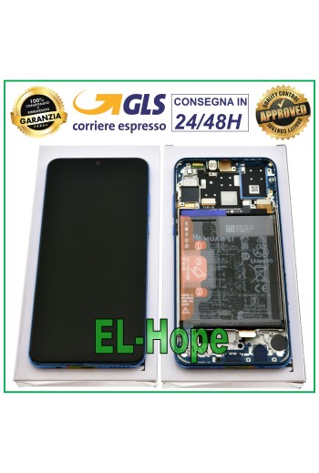 ORIGINAL LCD TOUCH DISPLAY RAHMEN + AKKU HUAWEI P30 LITE MAR-LX1A 48 MP BLAU