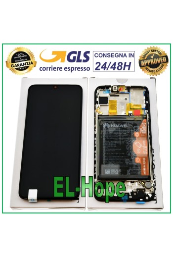 ORIGINAL DISPLAY TOUCH RAHMEN AKKU HUAWEI P SMART 2019 POT-LX1 LX2 AL00 SCHWARZ