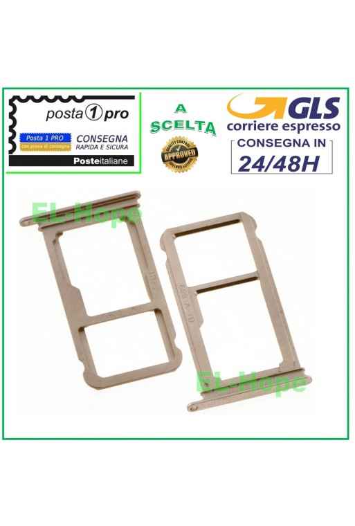 Slot Cart Fach Halter Nano SIM Karte + Micro SD für Huawei Mate 10 Pink Gold