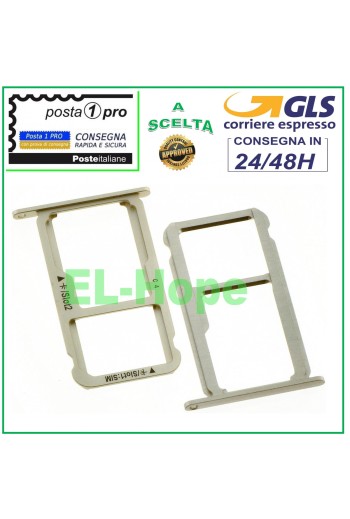 SLOT CART FACH NANO SIM-KARTE + MICRO SD HUAWEI HONOR 8 FRD-L09 L19 SILBER