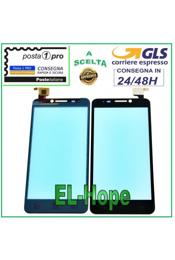 TOUCHSCREEN-GLAS ALCATEL POP IDOL OT 6030 OT-6030D DIGITIZER SCHWARZ