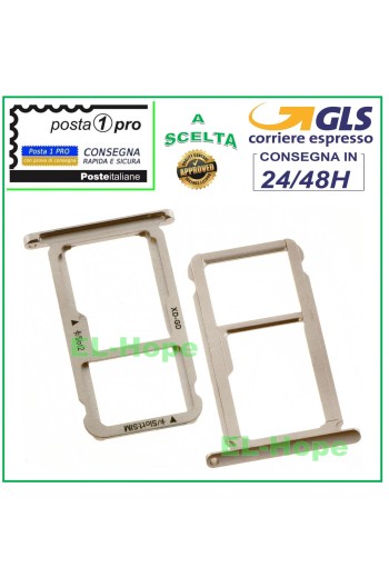 Slot Cart Fach Nano-SIM-Karte + Micro SD für Huawei Honor 6X Pink Gold