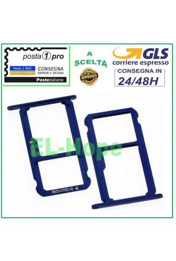 SLOT CART FACH NANO SIM-KARTE + MICRO SD HUAWEI HONOR 8 FRD-L09 FRD-L19 BLAU