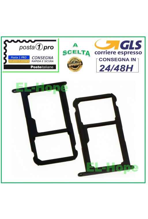 SLOT CART FACH NANO SIM MICRO SD HUAWEI P9 LITE VNS-L31 L23 L21 SCHWARZ