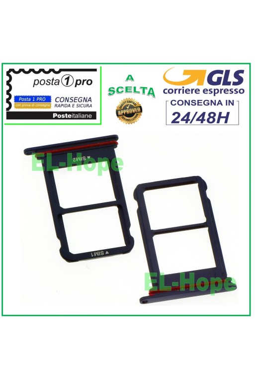 Slot Cart Fach Nano Dual SIM Karte für Huawei Mate 10 Pro BLA-L09 L29 Schwarz