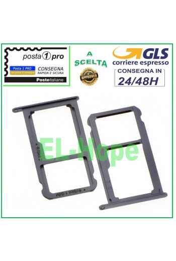 Slot Cart Fach Nano-SIM-Karte + Micro-SD-Reader für Huawei Nova Grau