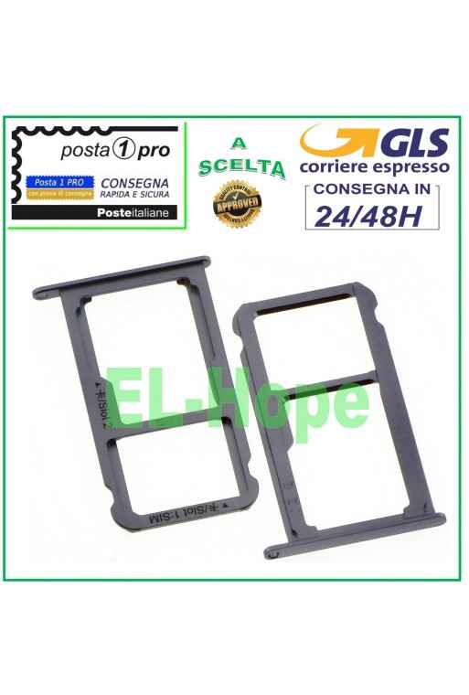Slot Cart Fach Nano-SIM-Karte + Micro-SD-Reader für Huawei Nova Grau