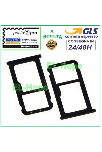 Slot Cart Fach Nano SIM Micro SD Karte für Huawei Mate 10 Lite Nova 2i Schwarz