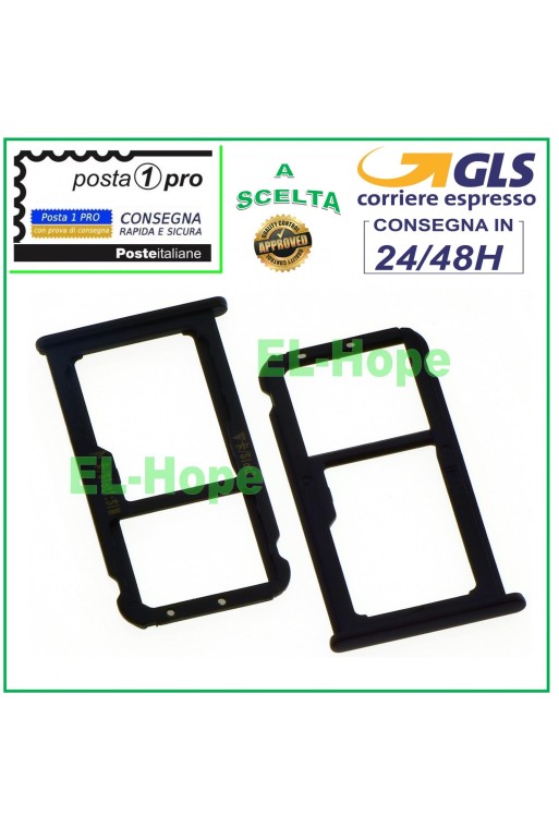 Slot Cart Fach Nano SIM Micro SD Karte für Huawei Mate 10 Lite Nova 2i Schwarz