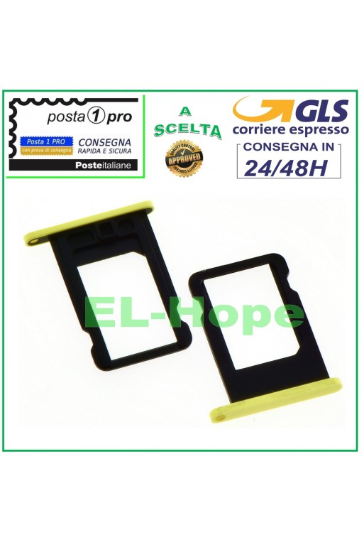 Slot Cart Fach Nano SIM Karte Halter Apple iPhone 5C Kartengehäuse Gelb