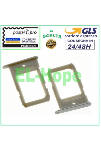 Kartensteckplatz-Halter Trolley Nano-SIM-Karte Samsung Galaxy S6 Edge SM G925 F Silber