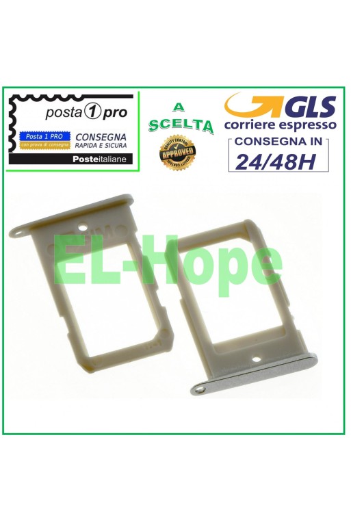 Kartensteckplatz-Halter Trolley Nano-SIM-Karte Samsung Galaxy S6 Edge SM G925 F Silber