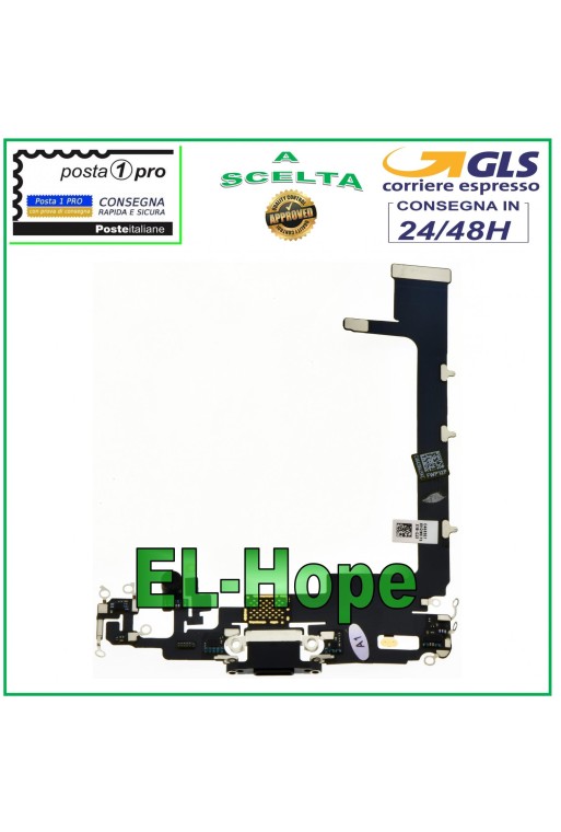 APPLE IPHONE 11 PRO MAX LADEANSCHLUSS MIKROFON DOCK LADEFLEX SCHWARZ