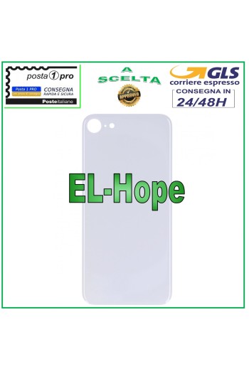 Glasrückseite Akkudeckel für Apple iPhone 8 Back Case Cover Weiß