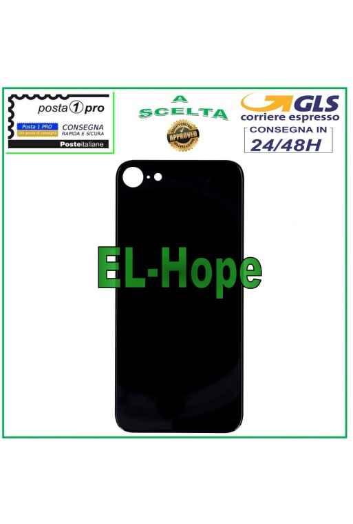 Glasrückseite Akkudeckel für Apple iPhone 8 Backcover Schwarz