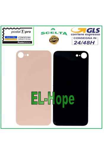 Glasrückseite Akkudeckel für Apple iPhone 8 Backcover Pink Gold