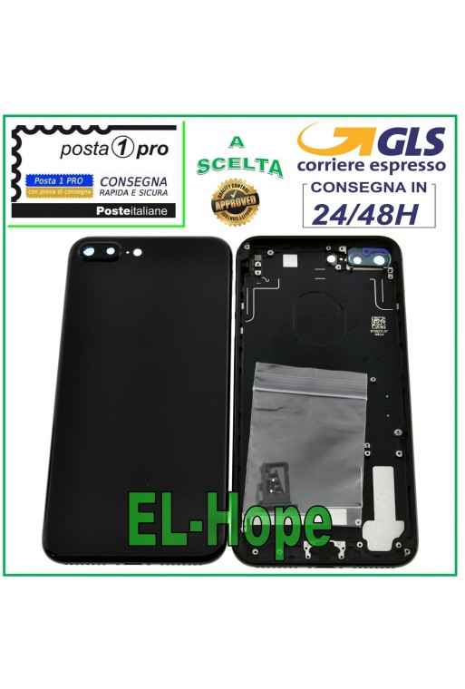 RÜCKSEITE RAHMEN FÜR APPLE IPHONE 7 PLUS HÜLLE COVER GLÄNZEND SCHWARZ