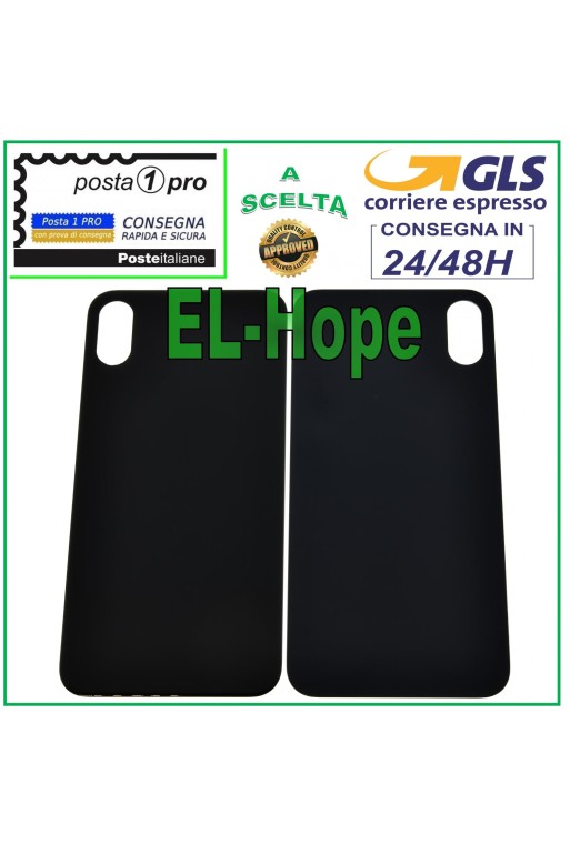 Glasrückseite Akkudeckel für Apple iPhone XS Backcover Schwarz
