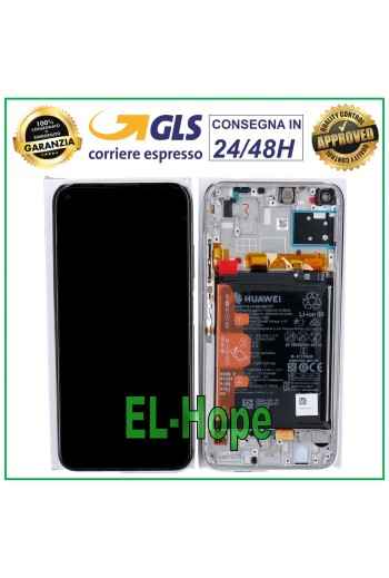 ORIGINALRAHMEN LCD-DISPLAY + AKKU HUAWEI P40 LITE JNY-L21 LX1 TOUCH SILBER