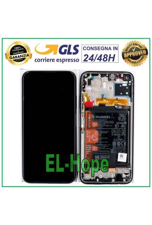 ORIGINAL LCD DISPLAY RAHMEN AKKU HUAWEI P40 LITE JNY-L21A JNY-LX1 TOUCH SCHWARZ