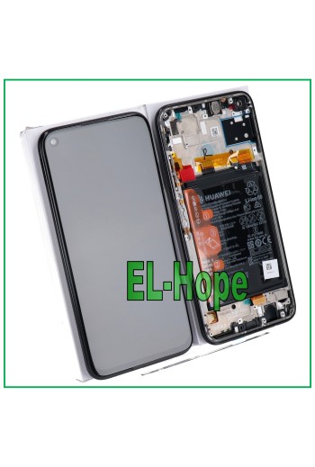 ORIGINAL LCD DISPLAY RAHMEN AKKU HUAWEI P40 LITE JNY-L21A JNY-LX1 TOUCH SCHWARZ