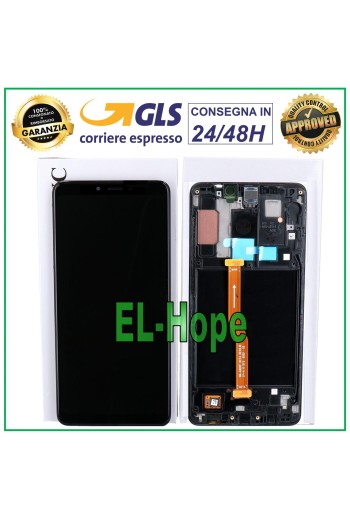 ORIGINALRAHMEN LCD-DISPLAY SAMSUNG GALAXY A9 2018 SM A920 TOUCHSCREEN SCHWARZ