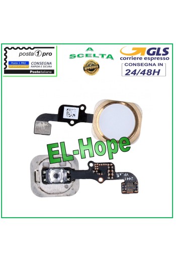 HOME-TASTE MITTE IPHONE 6 6G / 6+ PLUS WEISSGOLD TASTE FLACH FLEX APPLE 