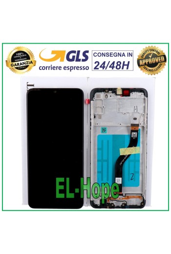 ORIGINAL LCD-RAHMENDISPLAY SAMSUNG GALAXY A20S SM-A207 TOUCHSCREEN SCHWARZES GLAS