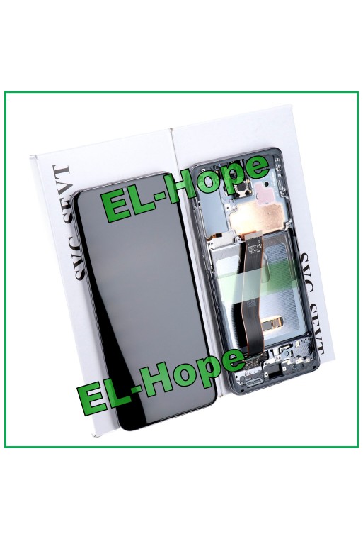 LCD-DISPLAY + ORIGINALRAHMEN SAMSUNG GALAXY S20 SM-G980 G981 TOUCH SCHWARZ GRAU