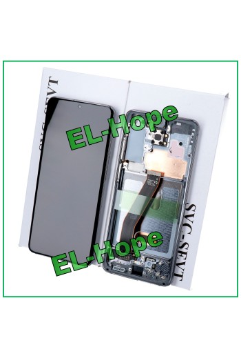 LCD-DISPLAY + ORIGINALRAHMEN SAMSUNG GALAXY S20 SM-G980 G981 TOUCH SCHWARZ GRAU