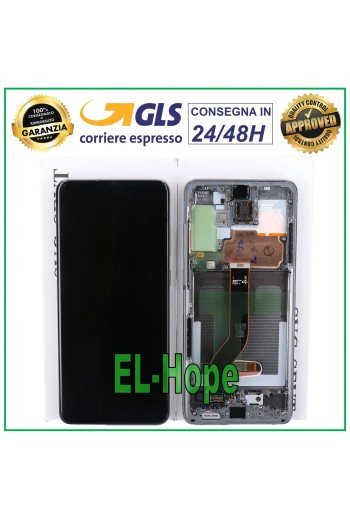 ORIGINALRAHMEN LCD-DISPLAY SAMSUNG GALAXY S20+ PLUS SM-G985 G986 5G TOUCH GRAU