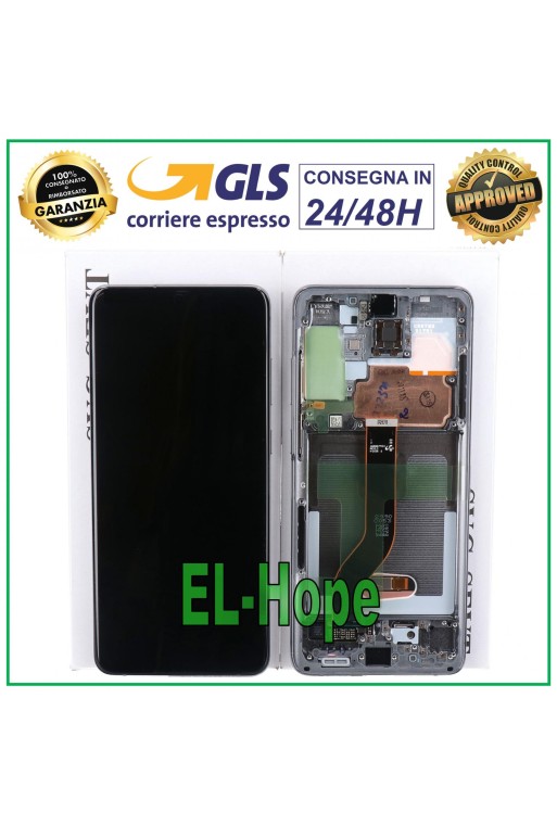 ORIGINALRAHMEN LCD-DISPLAY SAMSUNG GALAXY S20+ PLUS SM-G985 G986 5G TOUCH GRAU