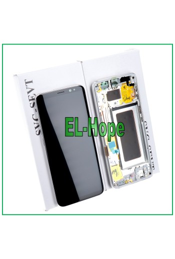 ORIGINALRAHMEN LCD-DISPLAY SAMSUNG GALAXY S8 SM-G950 G950 F TOUCHSCREEN SILBER