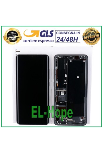 ORIGINALRAHMEN LCD-DISPLAY XIAOMI Mi NOTE 10 /10 Pro TOUCHSCREEN SCHWARZ ANLAUFEND