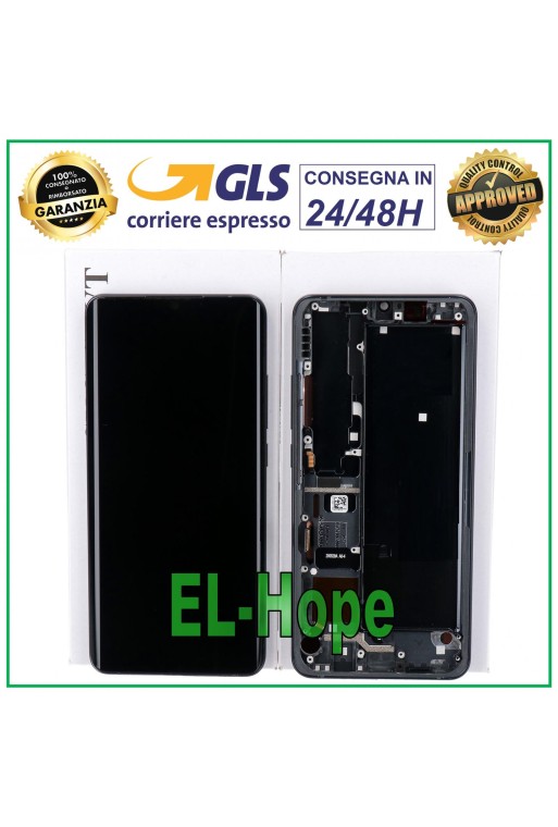 ORIGINALRAHMEN LCD-DISPLAY XIAOMI Mi NOTE 10 /10 Pro TOUCHSCREEN SCHWARZ ANLAUFEND