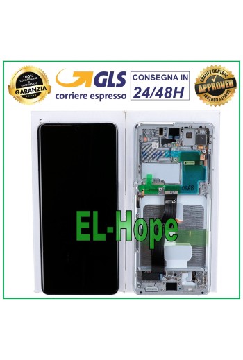 ORIGINALRAHMEN LCD-DISPLAY SAMSUNG GALAXY S21 ULTRA SM-G998 TOUCHSCREEN SILBER