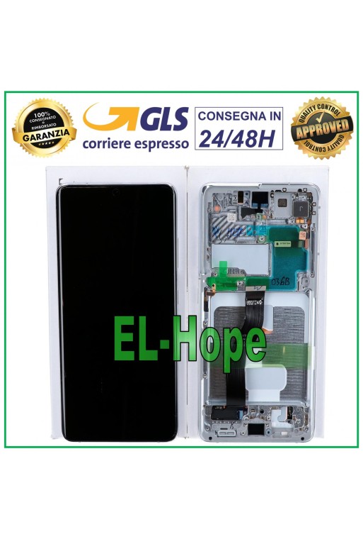 ORIGINALRAHMEN LCD-DISPLAY SAMSUNG GALAXY S21 ULTRA SM-G998 TOUCHSCREEN SILBER