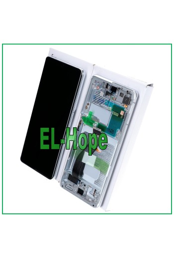 ORIGINALRAHMEN LCD-DISPLAY SAMSUNG GALAXY S21 ULTRA SM-G998 TOUCHSCREEN SILBER