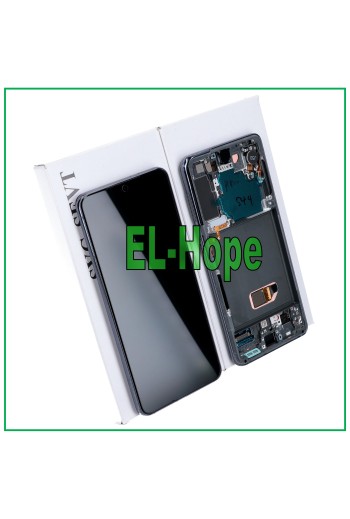 ORIGINAL LCD-DISPLAY + RAHMEN SAMSUNG GALAXY S21 SM-G991 TOUCHSCREEN SCHWARZ GRAU