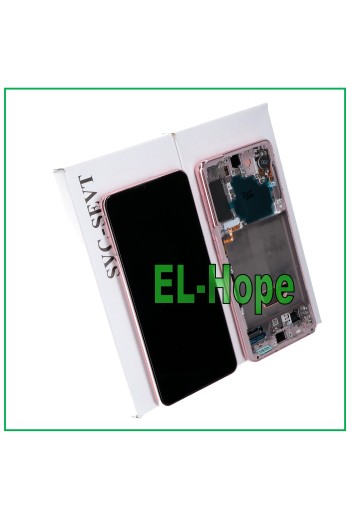 ORIGINAL SAMSUNG GALAXY S21 SM G991 RAHMEN LCD DISPLAY TOUCHSCREEN ROSA
