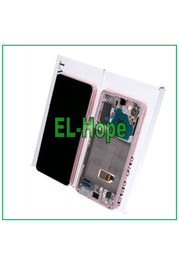 ORIGINAL SAMSUNG GALAXY S21 SM G991 RAHMEN LCD DISPLAY TOUCHSCREEN ROSA