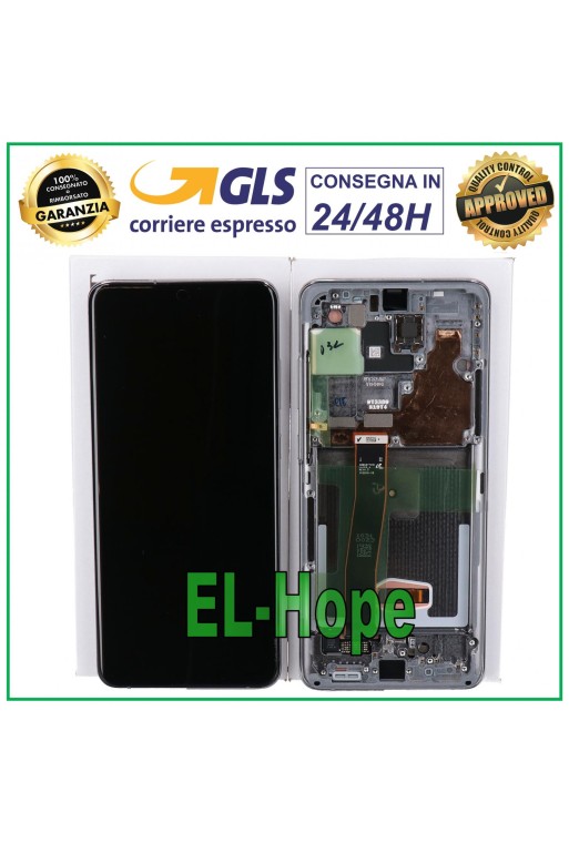 ORIGINALRAHMEN LCD-DISPLAY SAMSUNG GALAXY S20 ULTRA SM-G988 TOUCHSCREEN GRAU