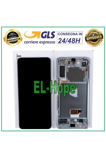 ORIGINAL DISPLAYRAHMEN SAMSUNG GALAXY S21+ PLUS SM-G996 TOUCHSCREEN SILBER