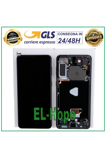 ORIGINALRAHMEN LCD-DISPLAY SAMSUNG GALAXY S21+ PLUS SM-G996 TOUCHSCREEN SCHWARZ