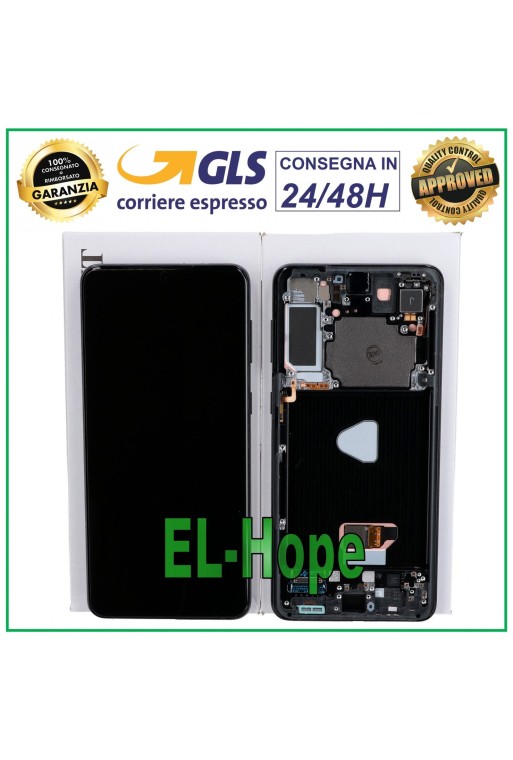 ORIGINALRAHMEN LCD-DISPLAY SAMSUNG GALAXY S21+ PLUS SM-G996 TOUCHSCREEN SCHWARZ