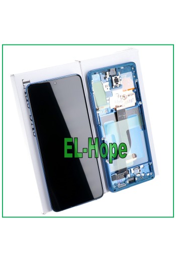 ORIGINALRAHMEN LCD-DISPLAY SAMSUNG GALAXY S20+ PLUS SM-G985 G986 TOUCH AURA BLAU