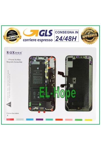 MAGNETISCHES ISCREWS PAD MAT ILLUSTRIERT ZUR DEMONTAGE VON APPLE IPHONE XS MAX SCHRAUBEN